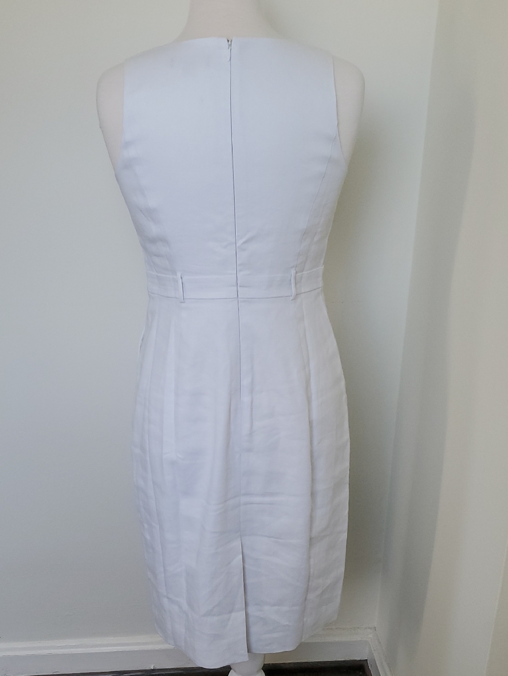 NWOT J. Crew Linen Sheath Dress In White Size 8P - Picture 7 of 10